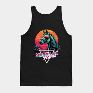 Retro Wave Miami Mustang Horse Design Tank Top